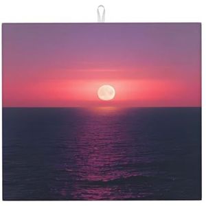 Bright Moon at Sea Hippie Super Absorberende Keuken Aanrecht Droogmat,Ultrafijne Microfiber Cleaning Pad