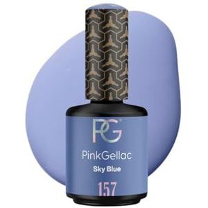 Pink Gellac Gellak - 157 Sky Blue 15 ml - UV Gel Nagellak Blauw - Eenvoudig aan te brengen Nagellak voor 14 Dagen Salonkwaliteit - Veganistische Gellak gemaakt in Nederland
