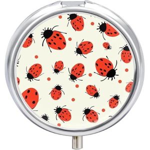 Patroon oneindige gespikkelde pillendoos pillenhouder 3 compartimenten metalen pillenorganisator reisgeneeskunde organizer draagbare pillendoos voor zak om pillen vitamine vast te houden