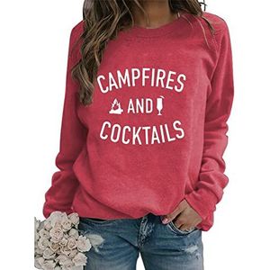 Funny Camping Sweatshirt for Women Long Sleeve Camper Mountain Graphic Pullover Vacation Shirt Tops