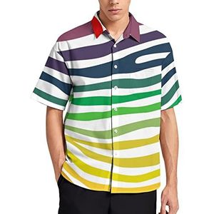 Zebra Kleur Print Hawaiiaanse Shirt Voor Mannen Zomer Strand Casual Korte Mouw Button Down Shirts met Pocket