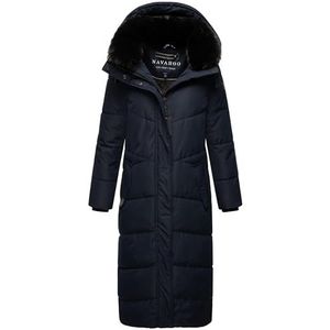 Navahoo Winterjas voor dames, extra lang, met afneembare capuchon, blikvanger XIV XS-XXL, Donkerblauw, M