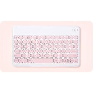 QPSJXN Draadloos Bluetooth-toetsenbord compatibel met 10 inch tablets, telefoons en pc's, compatibel met Pro 11 Air 10.2 10.9 en Matepad-apparaten (wit roze)
