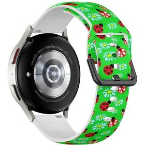 Sportieve zachte band compatibel met Samsung Galaxy Watch 6 / Classic, Galaxy Watch 5 / PRO, Galaxy Watch 4 Classic (Ladybugs Can Be) siliconen armband accessoire