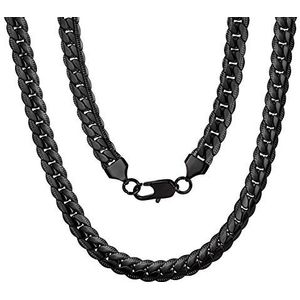 ChainsPro Cubaanse ketting 6/8 mm, 316l roestvrij staal/18K verguld/zwarte ketting 18 ''20 ''22 ''24 ''26'' 28'' 30'' inch (Pouch Velvet+Gift Box)