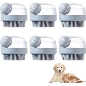 Hoofdhuidmassageborstel met shampoo gevuld douchegel, lichaamsborstel scrubborstel massage badborstel douche doucheborstel voor vrouwen mannen, huisdierbad massageborstel - 5 blauw