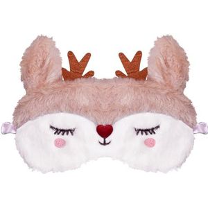 FUNAUPGO Kerst rendier slaapmasker oogmasker schattig dier rudolph slaapmasker zachte pluche blinddoek grappige oogbedekking oogbedekking voor kinderen volwassenen meisjes jongens vrouwen mannen
