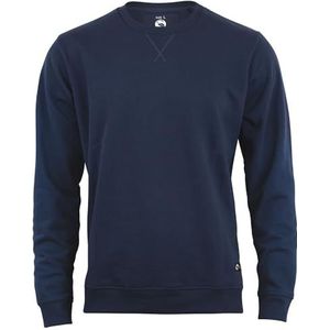 STARK SOUL Sweatshirt met ronde hals unisex - 270 GSM - binnenkant opgeruwd - French Terry - zwart, grijs-melange, marine, bruin, rood en beige - maten S, M, L, XL en XXL, Donkerblauw, XL