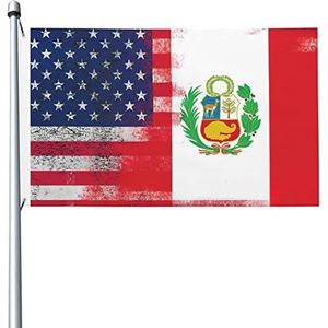 Tuin Vlag Peruaanse Amerikaanse Half Peru Half Amerika Trots Vlag Uv Vervaagbestendig Outdoor Banner Vlaggen Waterdichte Tuin Vlaggen Voor Voortuin Festival Decoraties Parades 90x152cm