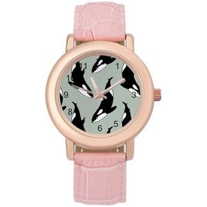 Orka's Horloges voor Vrouwen Mode Sport Horloge Dames Lederen Horloge