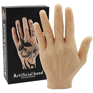 Tattoo Oefenhand - Rayyl Zachte Siliconen Hand Tattoo Oefen Nep Hand Flexibele Siliconen Handen Nep voor Tattoo Beginners Tattoo Kunstenaars Tattoo Benodigdheden (Linkerhand)
