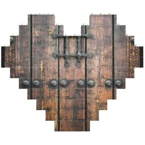 Rustieke kraam houten deur gedrukt bouwstenen blok puzzel hartvormige foto DIY bouwsteen puzzel gepersonaliseerde liefde baksteen puzzels voor hem, voor haar, voor geliefden