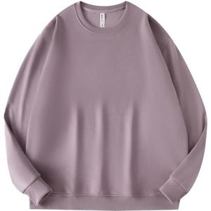 Leader of the Beauty Unisex oversized sweatshirt met ronde hals heren pullover truien lange mouwen herfst outfits 2024, lichtpaars, S