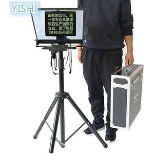 Autocue, 15-inch Opvouwbare Draagbare Versie Van De Teleprompter for Mobiele Telefoon Tablet Nieuws Interview Live Spraak Teleprompter(YS-15 and Tripod)