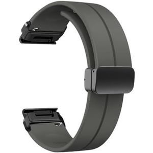 Siliconen Vouwgesp fit for Garmin Forerunner 955 935 745 945 LTE S62 S60/instinct 2 45mm Band Armband Polsband (Color : Dark Gray, Size : QuickFit 26mm)