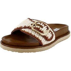 Steve Madden Women's Memphis Slide Sandal, Cognac Multi, 8