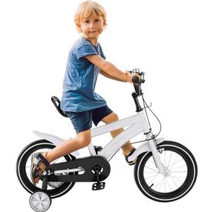 HINOPY - Kinderfiets, 14 inch, voor jongens en meisjes vanaf 3 tot 6 jaar, met afneembare zijwielen