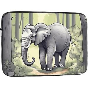 Wandelen olifant schokbestendige draagbare laptop beschermende mouw, mannen vrouwen zakelijke reizen kantoorbenodigdheden cadeau 15 inch