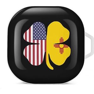 Amerikaans New Mexico staat vlag klaver oortelefoon hoesje compatibel met Galaxy Buds/Buds Pro schokbestendig hoofdtelefoon hoesje wit stijl