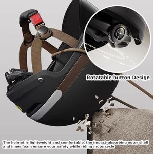 3/4 Motorfiets Halve Helm Retro Open-Face Elektrische Helm DOT/ECE Goedgekeurde Straatfietshelm voor Mannen Vrouwen Volwassenen Skateboard Scooter Bromfiets Jet ATV A
