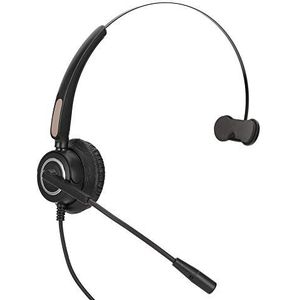 Callcenter-headset 3,5 mm, handsfree callcenter Ruisonderdrukking Mono-headset met koptelefoon met verstelbare microfoon Mircrofoon voor computer/tablet/mobiele telefoon