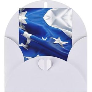 Blauwe Honduras Vlag Stijlvolle Unieke Parel Papier Wenskaarten Assortiment Met Enveloppen Groeten Blanco Kaarten