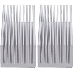 Aluminium koellichaam, compact formaat 2 stuks 100x40x30mm eenvoudige installatie corrosiebestendige koelvinnen voor voedingsbord voor elektronische chip(Zonder lijm)