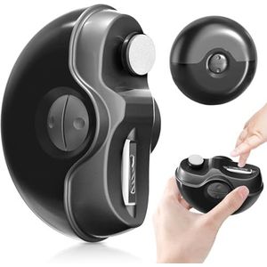 Elektrische nagelknipper trimmer met polijstfunctie, 2-speed verstelbare nagelverzorgingstool voor volwassenen, kinderen, senioren, draagbare nagelslijper (zwart)