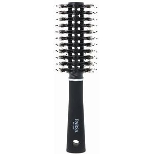 PARSA Beauty Trend Line Haarborstel, ronde borstel (zwart) met mengborstelharen voor volume en volume bij het föhnen, haarborstel zonder trekken