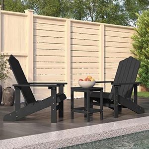 Garden Adirondack Stoelen met Tafel HDPE Antraciet