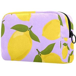 Cosmetische tassen, aquarel citroen oranje fruit reizen cosmetische tassen, multifunctionele draagbare make-up tassen, reizen cosmetische tas organizer voor vrouwen, Multi kleuren 02,