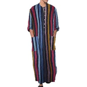 Marokkaanse Thobe Robe Fancy Dress Arabische heren gebedskleding met zakken
