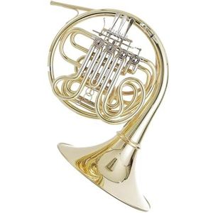 Franse Hoorn Voor Beginners Bb/F Toon 4 Toetsen Goud Dubbel Hoorninstrument Geel Messing Hoorn Met Canvas Koffer