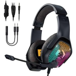 EMPIRE GAMING - 2024 Nieuw - H-3 RGB Gaming Headset - voor PS5, PS4, Xbox One/Series, Switch, PC, Mac, Smartphones, Tablets - Afstandsbediening - High Definition Stereo Sound - Flexibele Microfoon -