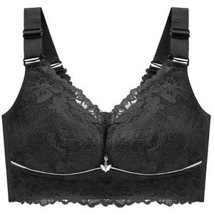 Push Up BH Vrouwelijke Lingerie Sexy BH Kant Bras Voor Vrouwen Draad Gratis Ondergoed Vrouwen Plus Size BH, Zwart, 115D