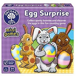 Orchard Toys Egg Surprise Game, Klein en Compact Spel, Reisspel, Nummer en Tellen Spel voor Kinderen Leeftijd 3-6, Perfect Gift, Party Game