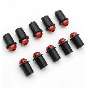 Universele Motorfiets Voorruit Bevestiging Kuip Schroef Bouten Moeren Kit Voor R1 R6 R3 FZ1 FZ6 FZ16 R125 XJ6 Schroeven Moeren(ROOD)