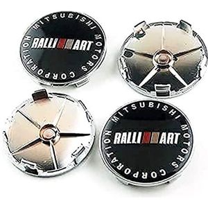 4 stuks auto wielnaafdoppen voor Mitsubishi ASX Ralliart Outlander 56mm auto wielnaafdoppen vervangende stickers wieldoppen C