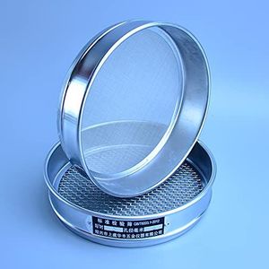 Testzeven Labzeven, 2 stuks 304 roestvrijstalen grondzeef met gegalvaniseerd deksel en bodem, 20 cm, 10-100 mesh(150 Mesh(0.1mm))