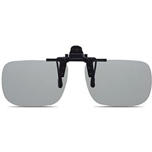 1 x zonnebril, clip, uniseks, gepolariseerd, dag, nachtzicht, openklapbare glazen, paardrijzonnebril UV400, voor de enb, grijs