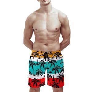 SANYJRV Hawaii Interessante zwembroek voor heren, casual ademende sneldrogende shorts, elastische korte broek met trekkoord, Kleur 7, XS
