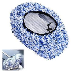 Vesaneae Microvezel-wasborstelafdekking, microvezeldoek, autowasborstel, afdekking voor bezem of borstel, voor autowasborstels en voorruiten, universeel, afneembaar (blauw)