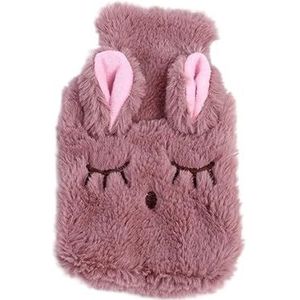 Warmwaterkruik 2 stuks draagbare pluche konijn hand po warme waterfles stress pijnverlichting therapie handwarmer meisjes zak handen voeten warm water zak warm water zak (licht koffiekleur)