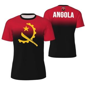 Sport T-Shirt Angola Vlag 3D Gedrukt voor Supporters Gear Running, Meerkleurig, L