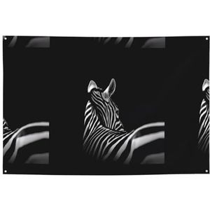 Zwart & Wit Zebra Vakantie Banner 120x180cm, Voor Moederdag Engagement Anniversary Party Indoor En Outdoor Decoratie