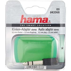 Hama Audio-Adapter (3,5 Mm Jack-Koppeling Op 6,3 Mm Jack Stereo), Zwart