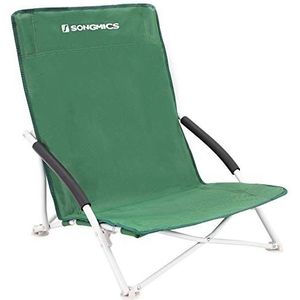 SONGMICS Strandstoel, inklapbare campingstoel, klapstoel met draagtas, tot 150 kg belastbaar, van robuust Oxford-weefsel, voor vissen, tuin en camping, groen GCB61GV1