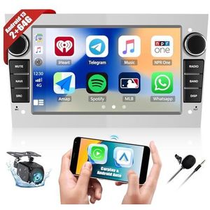 【2+64GB】 7'' Touchscreen Autoradio voor Opel Astra Antara Vectra Corsa Vivaro met Carplay & Android Auto, Android 13 Radio met Bluetooth WiFi GPS FM/RDS 36EQ Netwerk Radio SWC+Rack View Camera&Mic