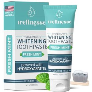 Wellnesse: Whitening Tandpasta - Fresh Mint - 1 tube, 100 ml - schone tanden, zacht gum en vers ademen - diervrij, niet-GMO - geen parabenen, sulfaten, glycerine of fluoriden