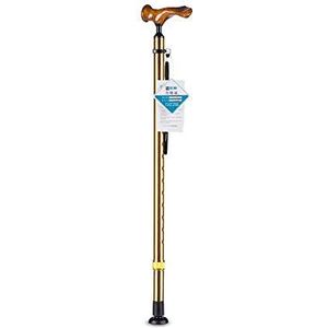 Wandelstok voor balans met ergonomische handgreep 10 in hoogte verstelbare antislipvoeten Staaf wandelstokken (linkshandig)